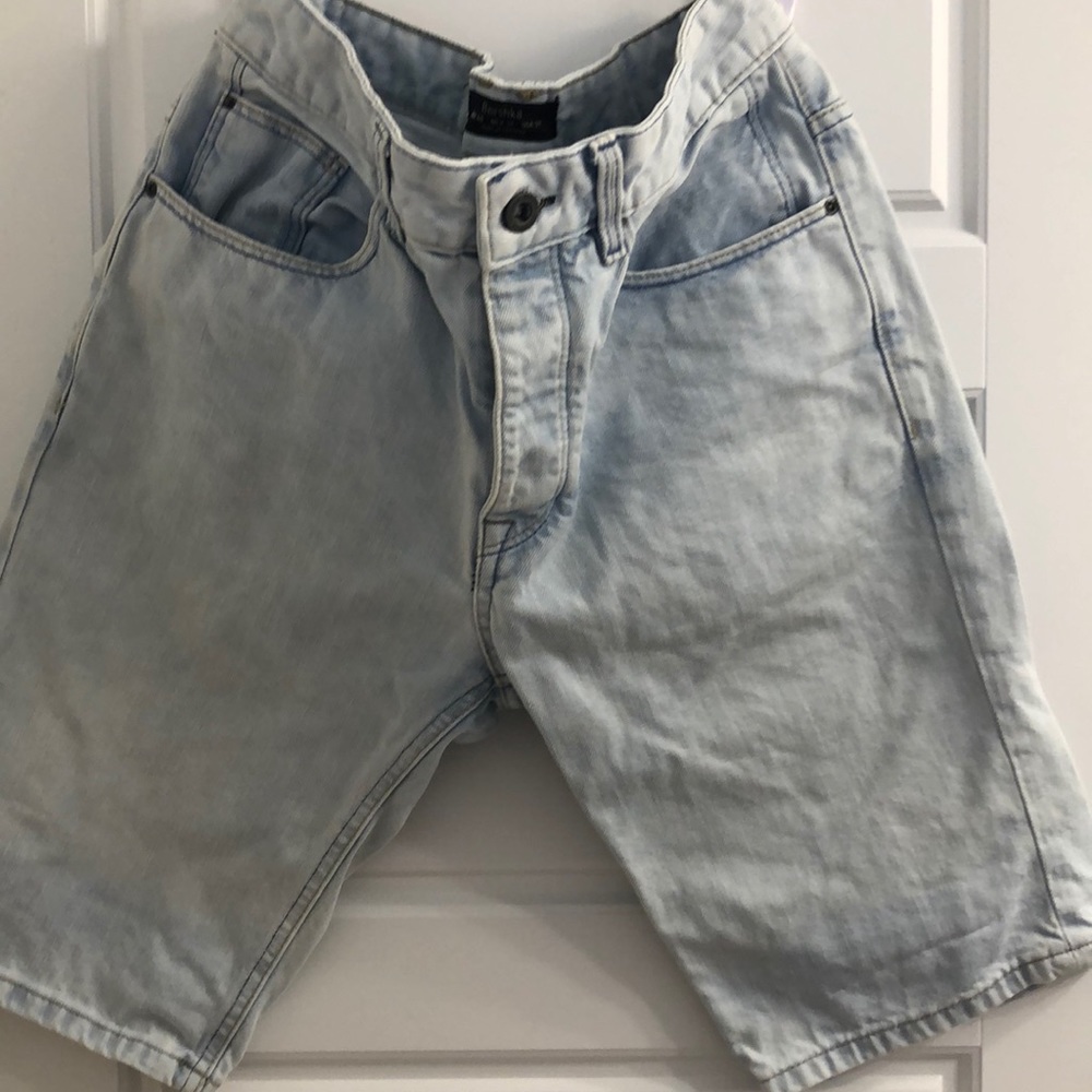 Bershka light wash jean shorts